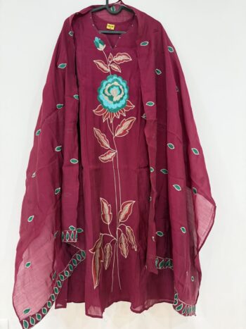Pink pure Mulchanderi set