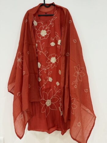 Orange chanderi set