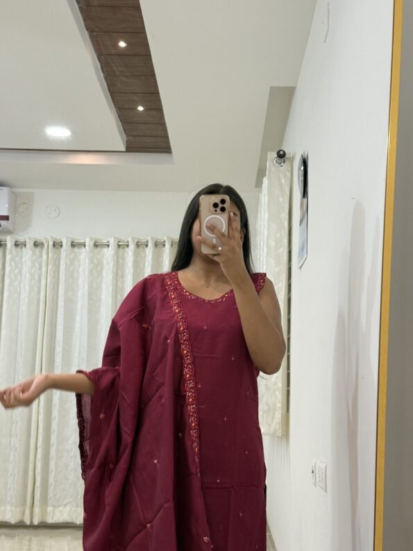 Rani pink party wear set – Maghuva Designs By SR