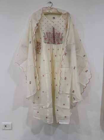 White Chanderi set