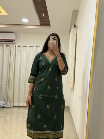 Dark green cotton set