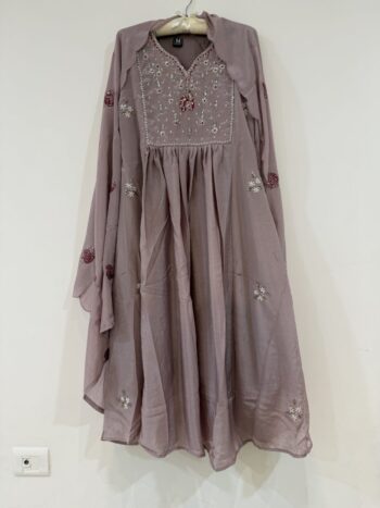 Pastel pink crushed fully embroidery set