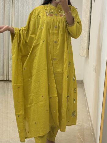Mustard yellow cotton Aline set