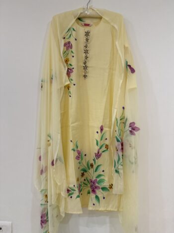 Butter yellow party wear set