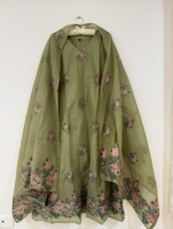 Green Jamdani Aline set