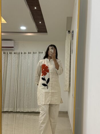 Beige Cotton Coord set