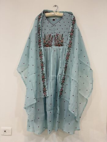 Sea blue Chanderi set