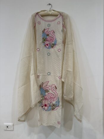 White dobby cotton set