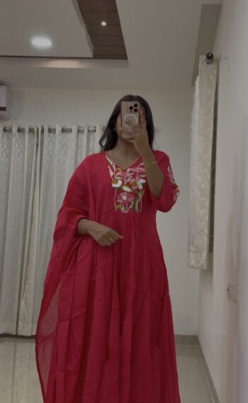 Pink chanderi set