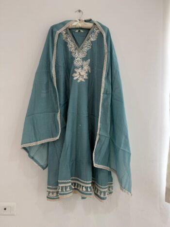 Blue Aline Chanderi set