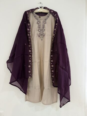 Ivory and Purple party wear set