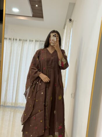 Brown Chanderi set